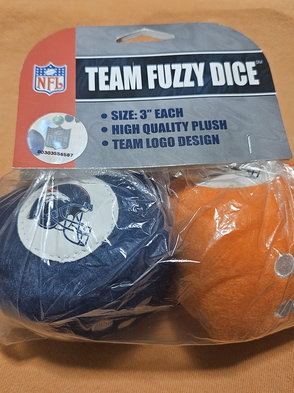 NFL Team Fuzzy Dice Denver Broncos - Bonus Mini Banner!